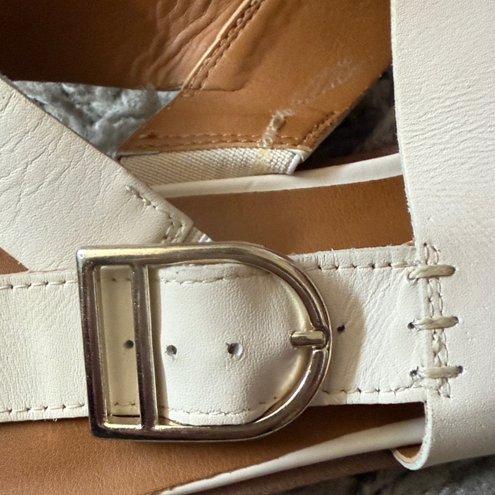Used Franco Sarto Cream leather Sandals “Maura” is the name SZ 9.5 - Picture 5 of 6